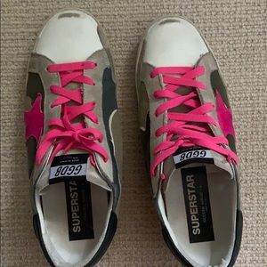 Brand new camo and hot pink  golden goose